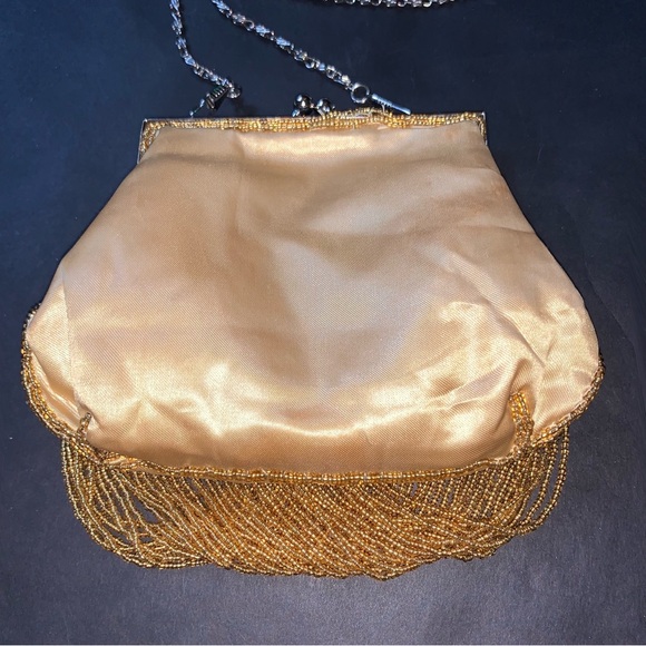 v i n t a g e :: Glam Beaded Draped Gatsby Satin Clutch Purse - Picture 6 of 13